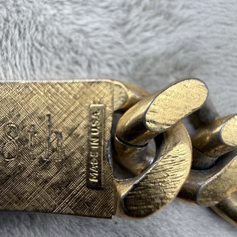 Vintage Speidel ID Bracelet Gold Tone 